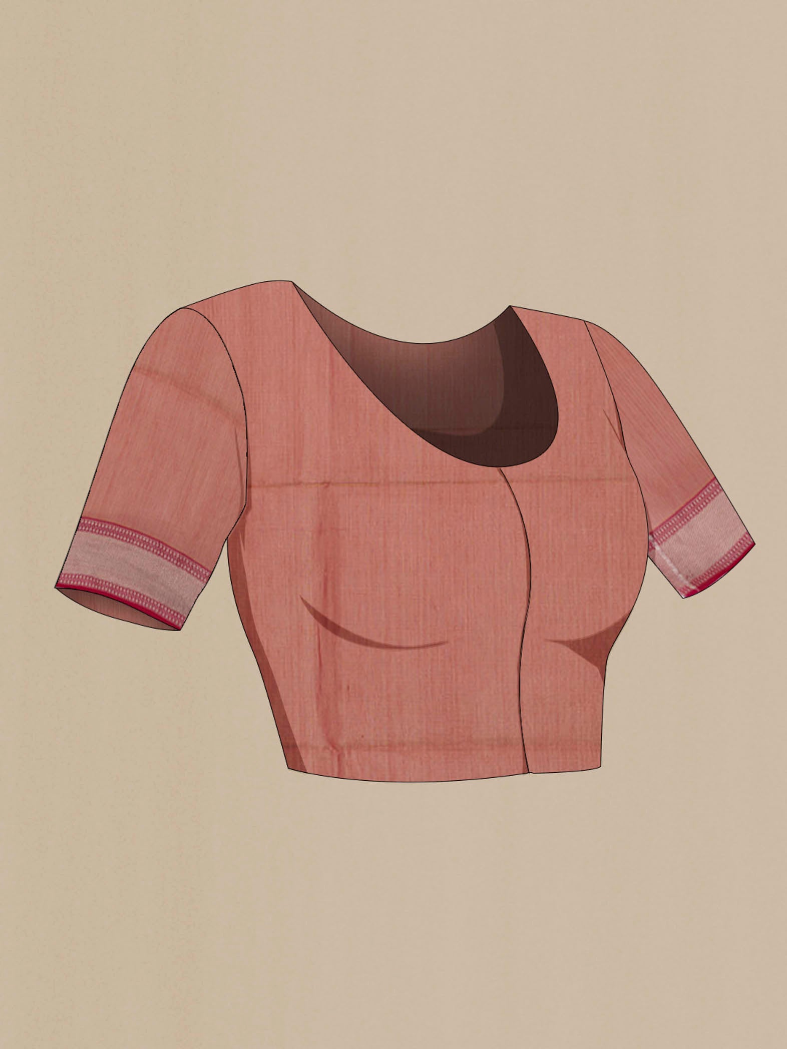 Close up image of the blouse of Mehandi Green Maheshwari Silk Cotton Saree with Zari Butta on the body and Silk Border