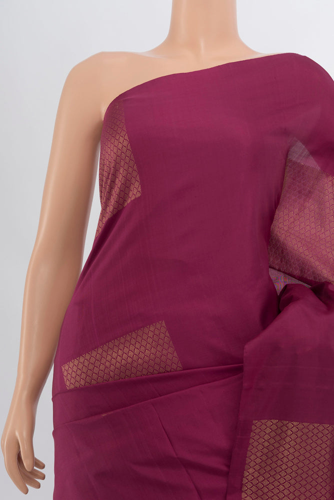 Border image of Bronze Soft Silk Saree with Zari Butta on the body and Silk Border. 