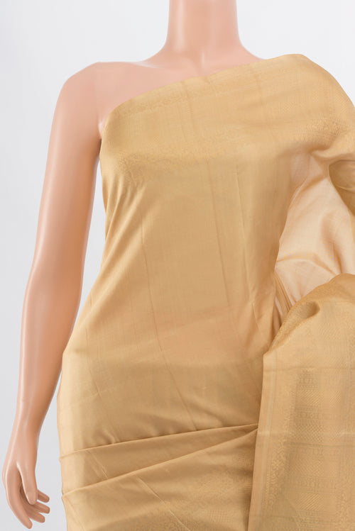 Border image of Beige Soft Silk Saree with Zari Butta on the body and Silk Border. 