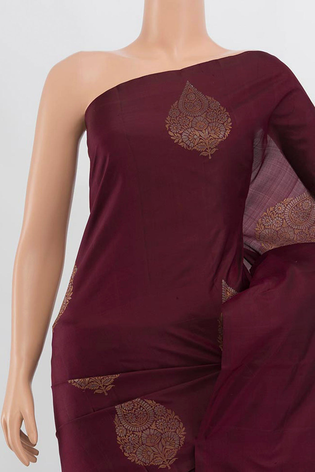 Border image of Coffee Brown Soft Silk Saree with Zari Butta on the body and Silk Border. 