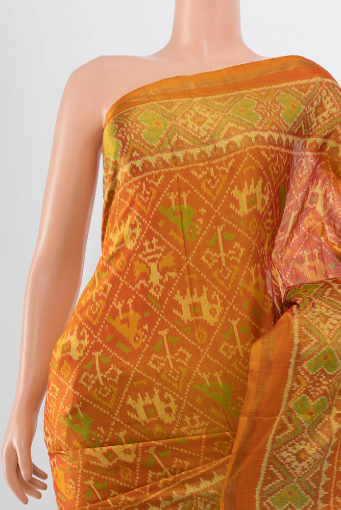 Border image of Multi Color Rajkot Patola Silk Saree with Zari Butta on the body and Silk Border. 