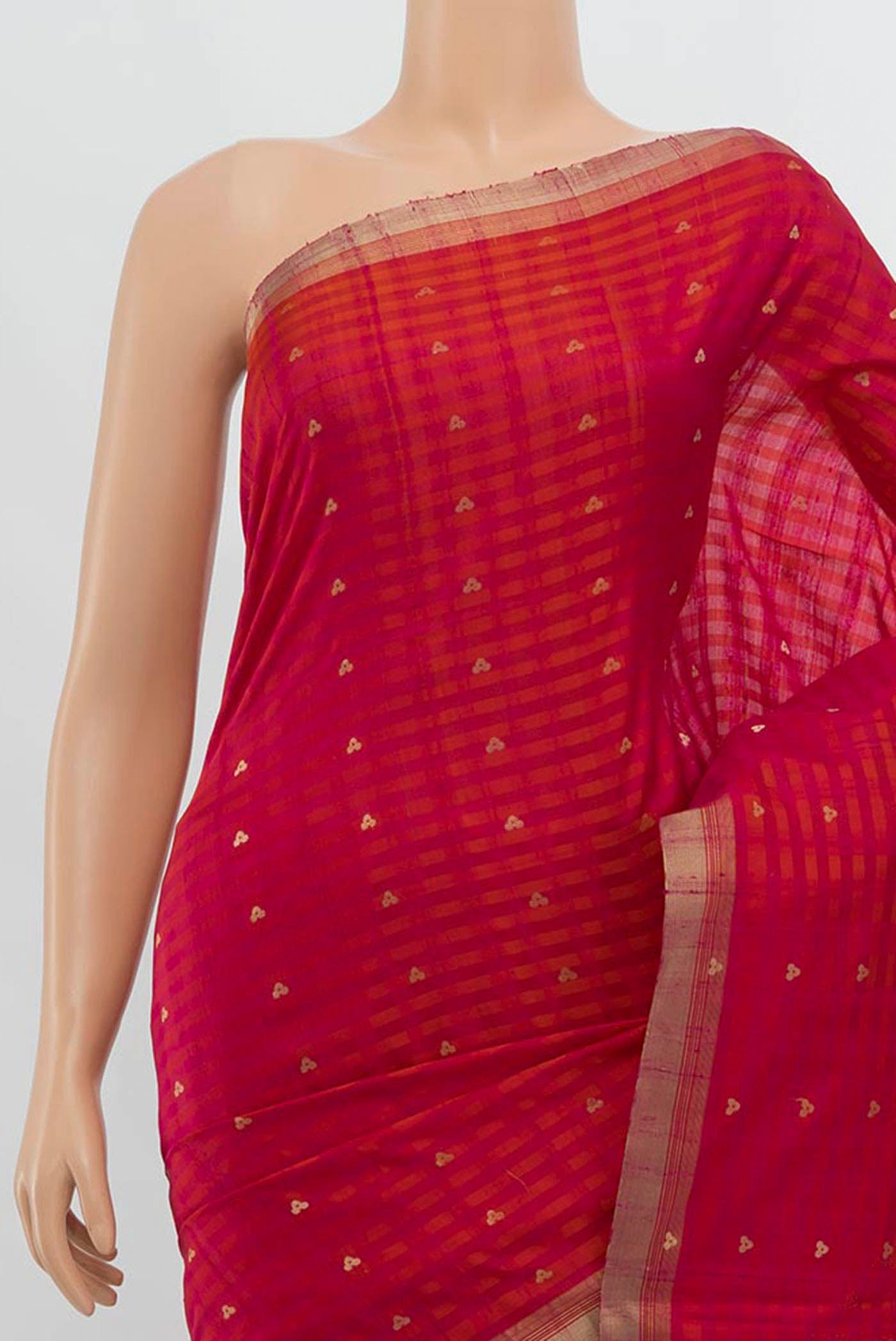 Border image of Dark Pink Soft Silk Saree with Zari Butta on the body and Silk Border. 