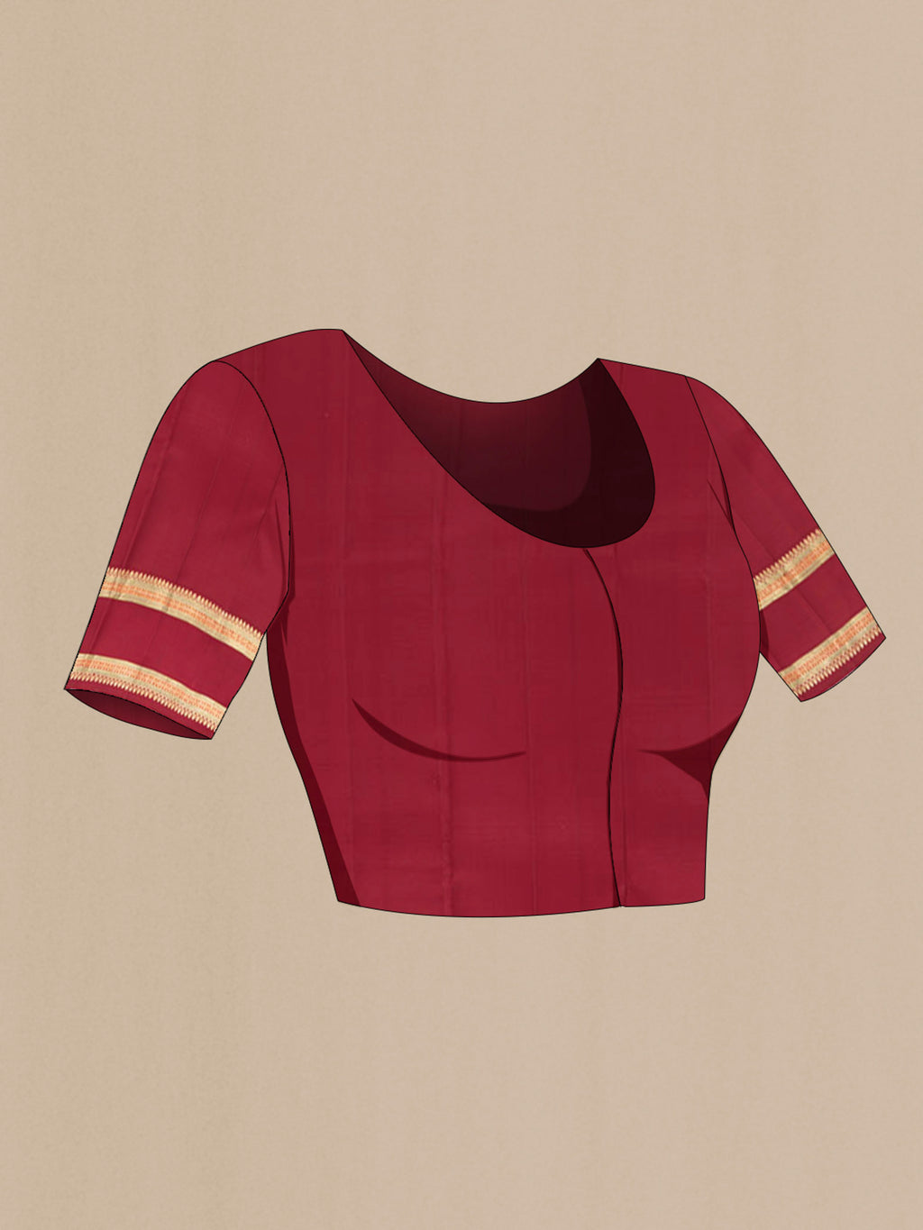 Close up image of the blouse of Pista Green Kanchipuram Silk Saree with Zari Butta on the body and Silk Border. 