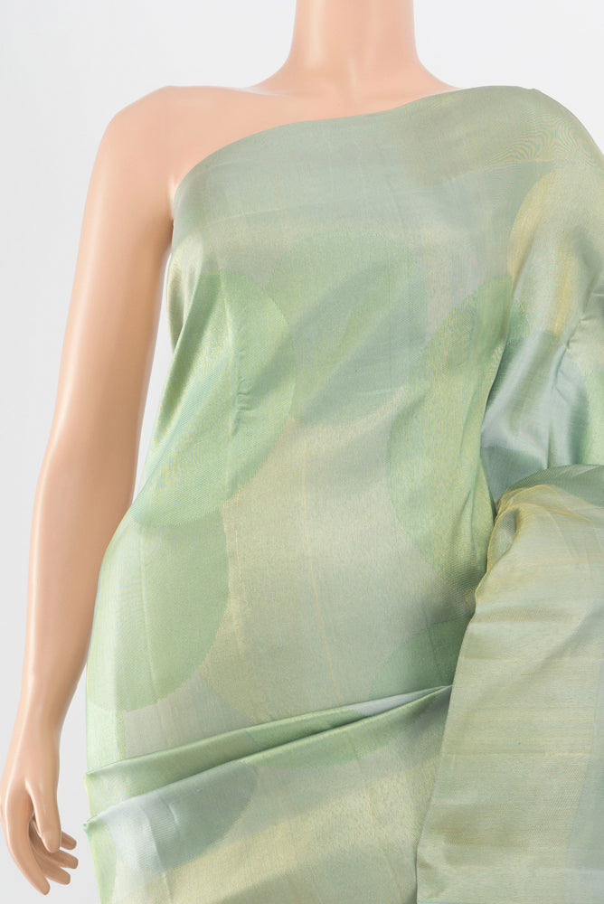 Border image of Golden Kanjivaram Silk Saree with Zari Brocade on the body and Silk Border. 