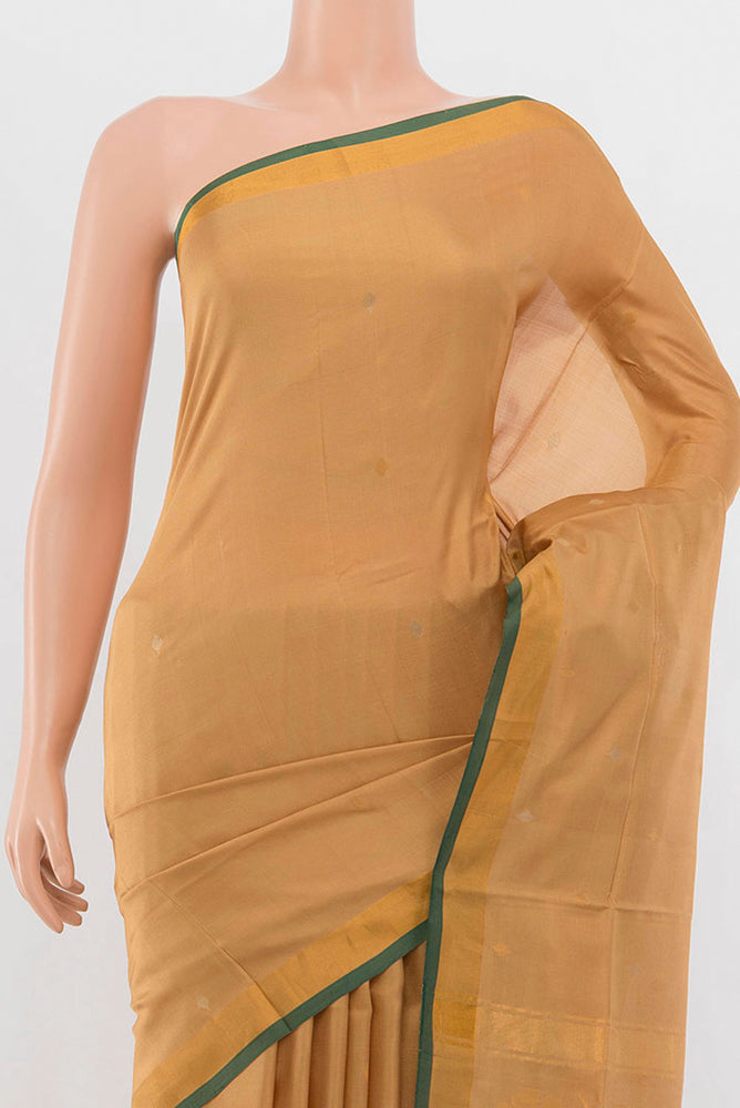 Border image of Beige Uppada Silk Saree with Zari Butta on the body and Silk Border. 
