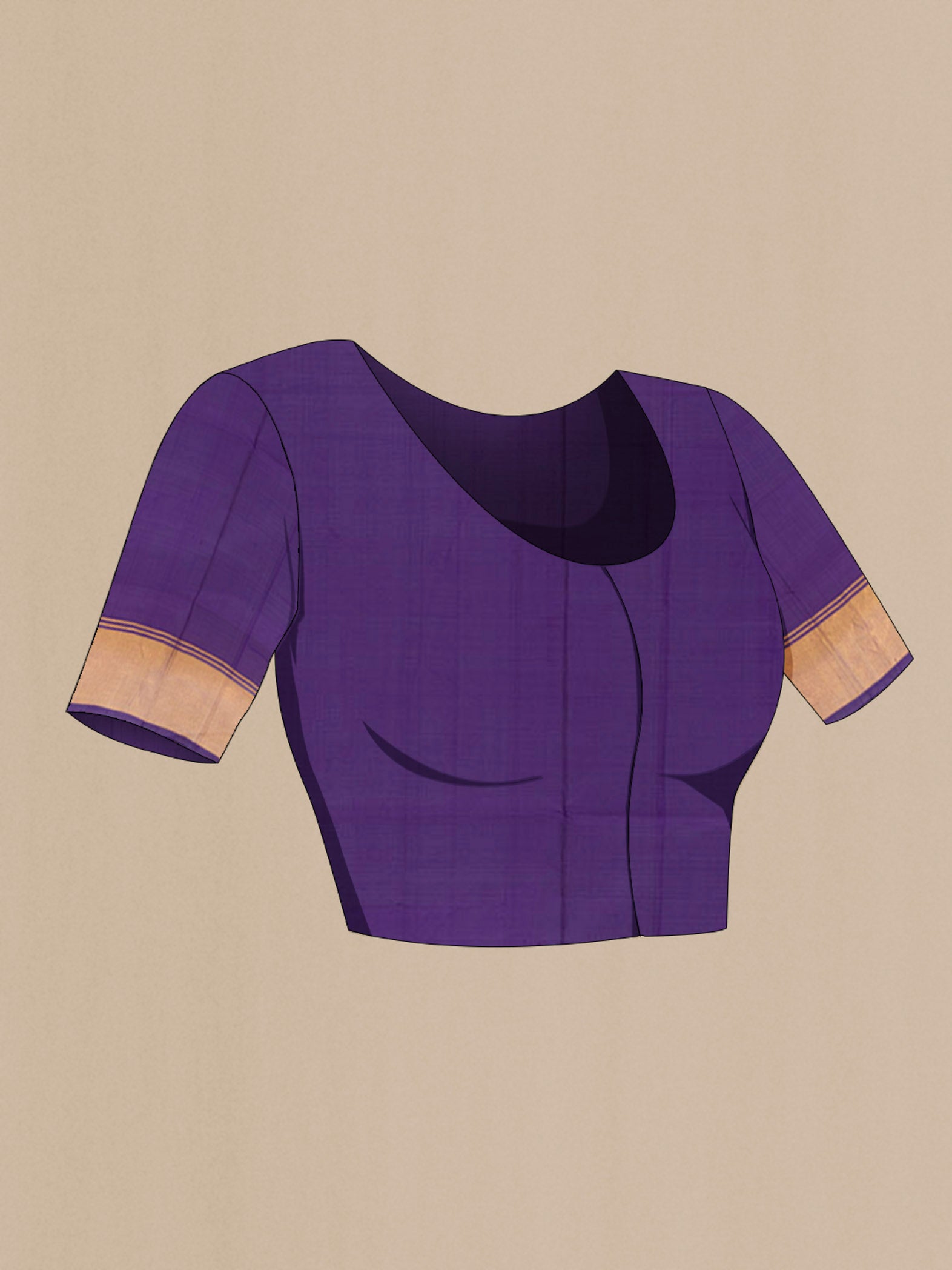Close up image of the blouse of Grey Uppada Silk Saree with Zari Butta on the body and Silk Border. 