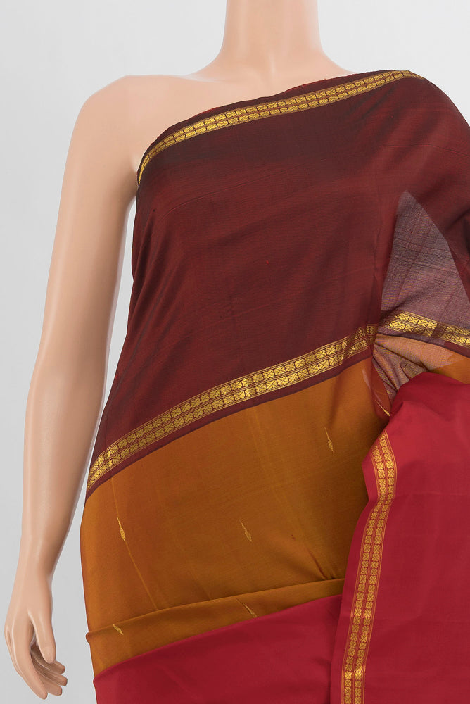 Border image of Pure Silk Pure Zari Multi Color Kanjivaram Saree with Zari Butta on the body and Silk Border. 