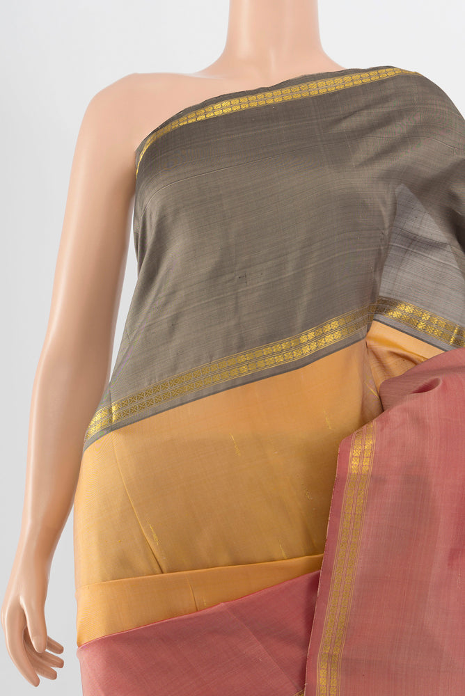 Border image of Pure Silk Pure Zari Multi Color Kanjivaram Saree with Zari Butta on the body and Silk Border. 