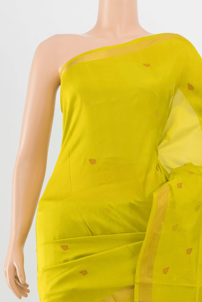 Border image of Light Green Uppada Silk Saree with Zari Butta on the body and Silk Border. 