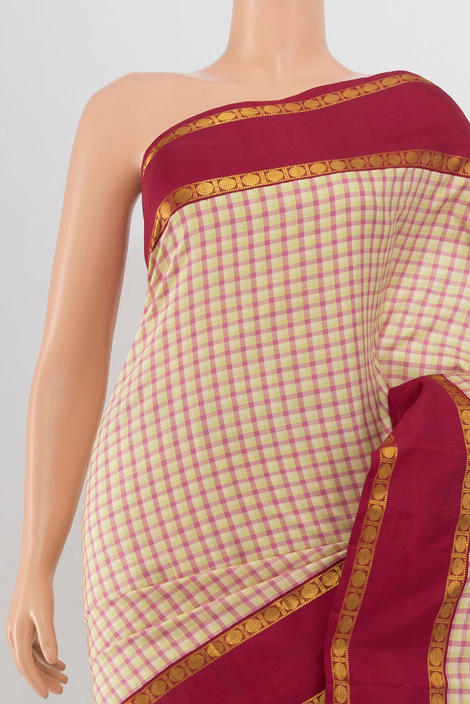 Border image of Multi Color Kanjivaram Silk Saree with Zari Butta on the body and Silk Border. 