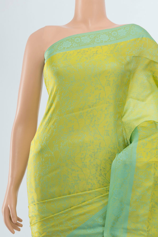Border image of Light Green Soft Silk Saree with Zari Butta on the body and Silk Border. 