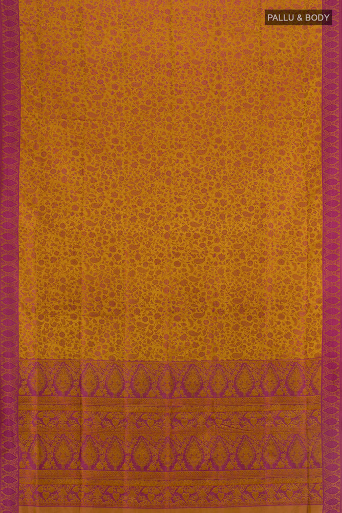Flat view of Multi Color Soft Silk Saree with Jacquard With Thread Butta on the body and Silk Border. 