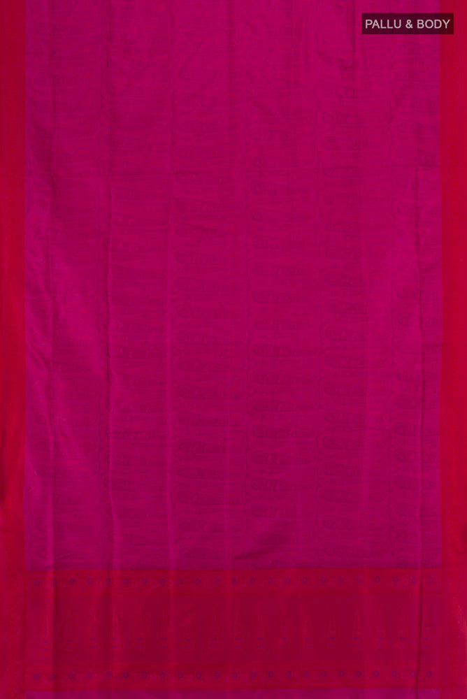 Flat view of Multi Color Soft Silk Saree with Jacquard With Thread Butta on the body and Silk Border. 