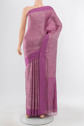 Pure Silk Pure Zari Bronze Soft Saree with Jacquard With Thread Butta on the body and Silk Border.  displayed on a mannequin