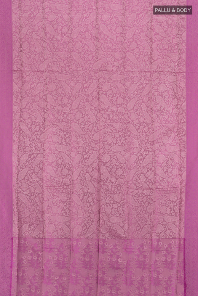 Flat view of Pure Silk Pure Zari Bronze Soft Saree with Jacquard With Thread Butta on the body and Silk Border. 