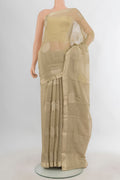 Golden Mysore Georgette Saree with Zari Butta on the body and Zari Border.  displayed on a mannequin