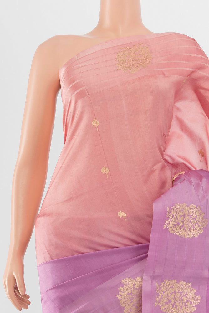 Border image of Multi Color Banarasi Katan Silk Saree with Zari Butta on the body and Silk Border. 