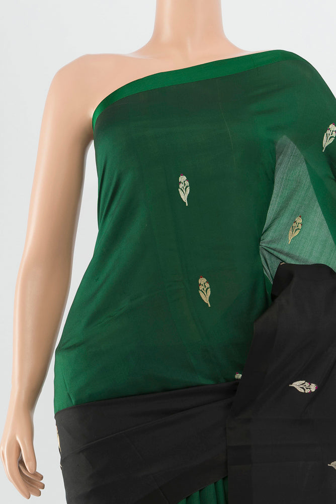 Border image of Multi Color Banarasi Katan Silk Saree with Zari Butta on the body and Silk Border. 