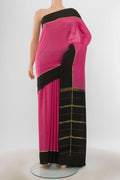 Pure Silk Pure Zari Bronze Mysore Crepe Saree with Zari Butta on the body and Silk Border.  displayed on a mannequin