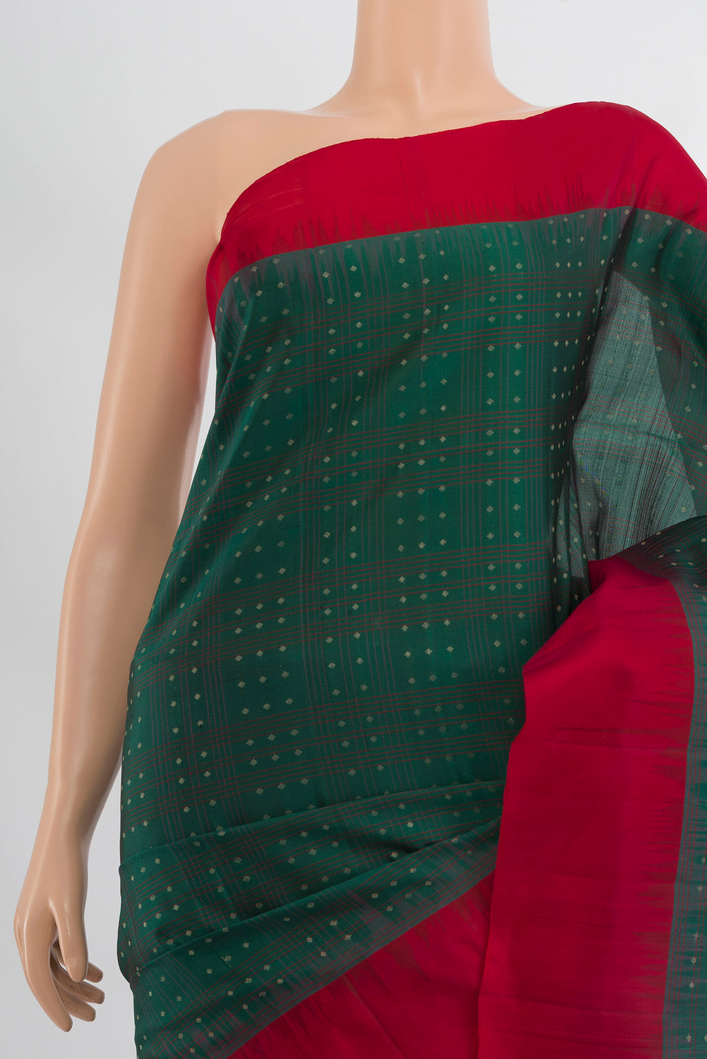 Border image of Peacock Blue Soft Silk Saree with Zari Butta on the body and Silk Border. 