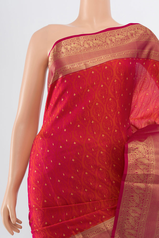 Border image of Dark Pink Soft Silk Saree with Zari Butta on the body and Silk Border. 