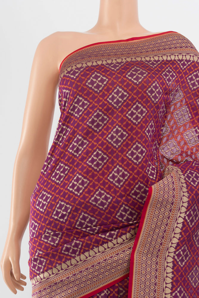 Border image of Multi Color Banarasi Silk Saree with Zari Butta on the body and Silk Border. 