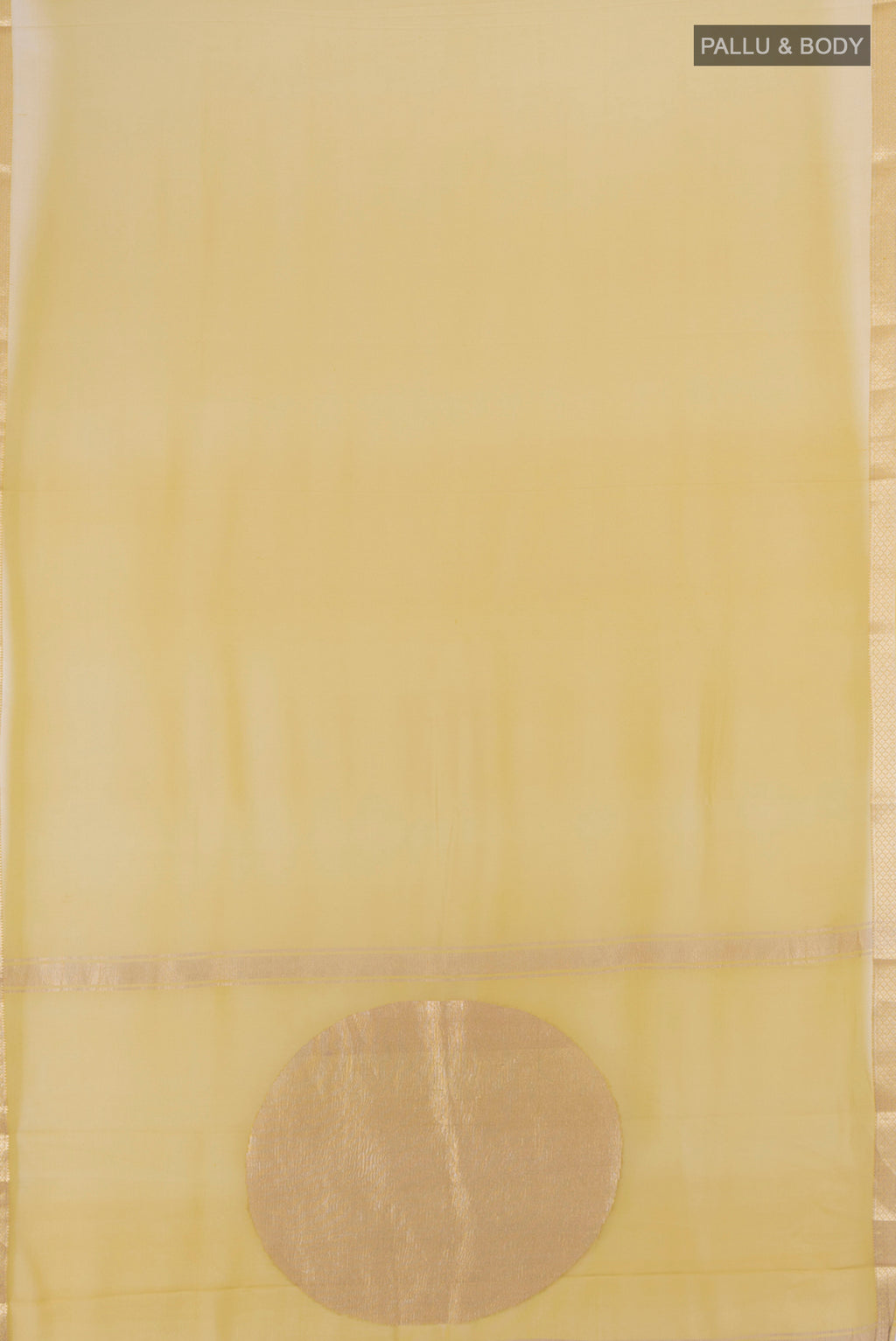 Flat view of Light Green Mysore Georgette Saree with Plain Body and Silk Border. 