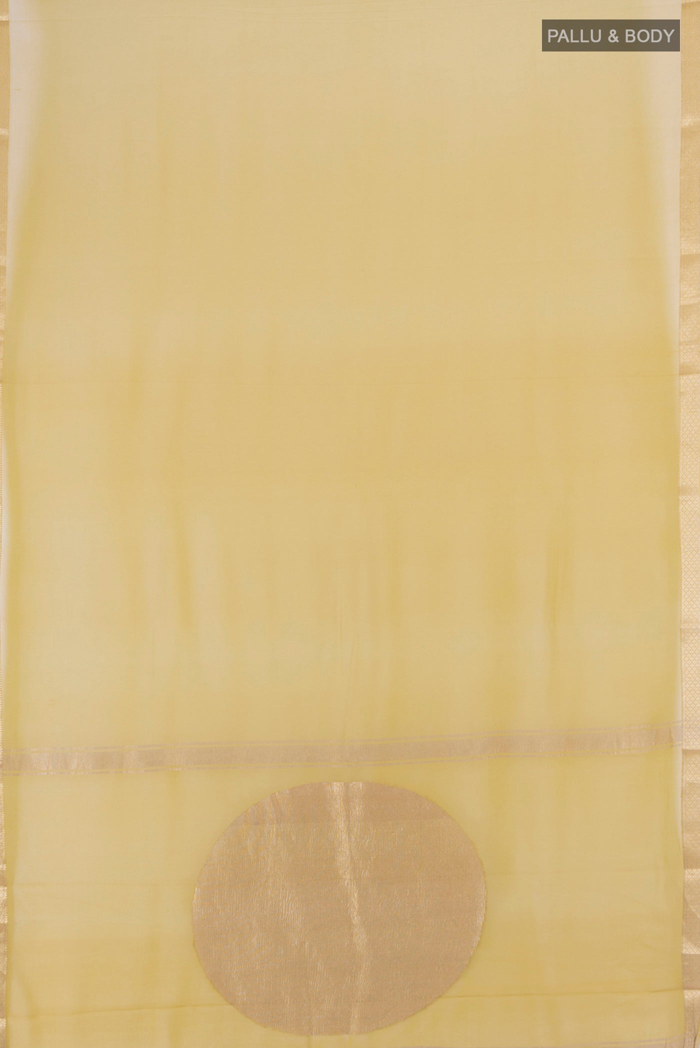 Flat view of Light Green Mysore Georgette Saree with Plain Body and Silk Border. 