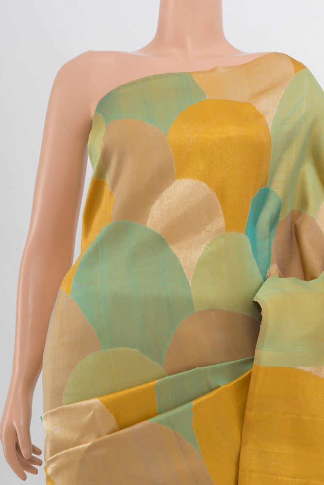 Border image of Pure Silk Pure Zari Multi Color Kanjivaram Saree with Zari Butta on the body and Silk Border. 
