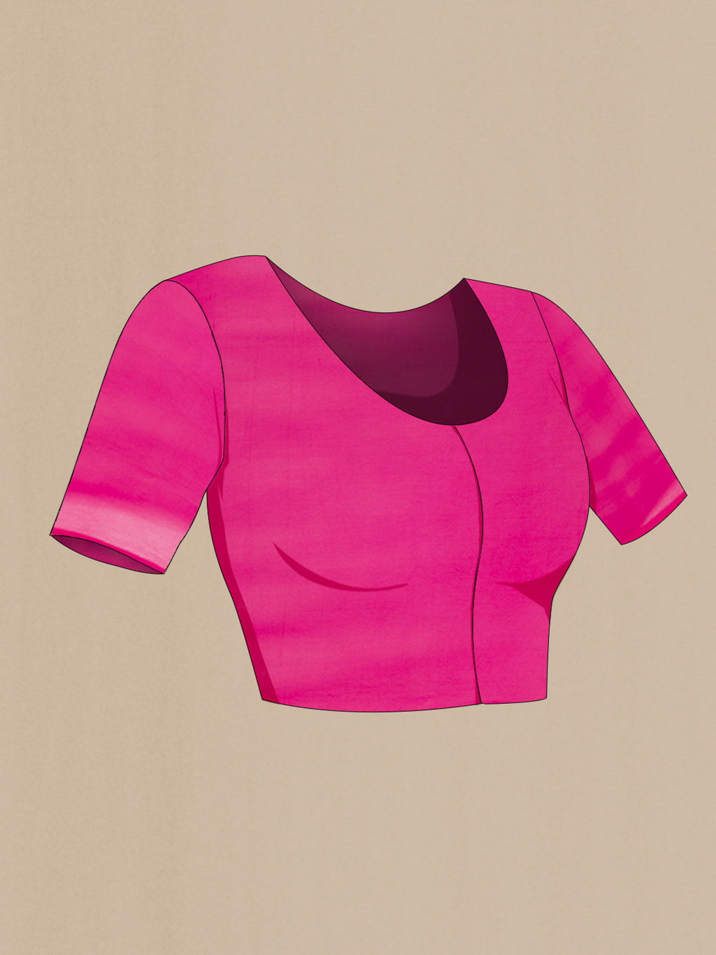 Close up image of the blouse of Pink Banarasi Georgette Saree with Zari Brocade on the body and Zari Border. 