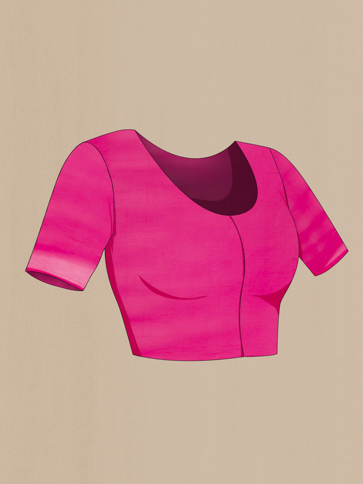 Close up image of the blouse of Pink Banarasi Georgette Saree with Zari Brocade on the body and Zari Border. 