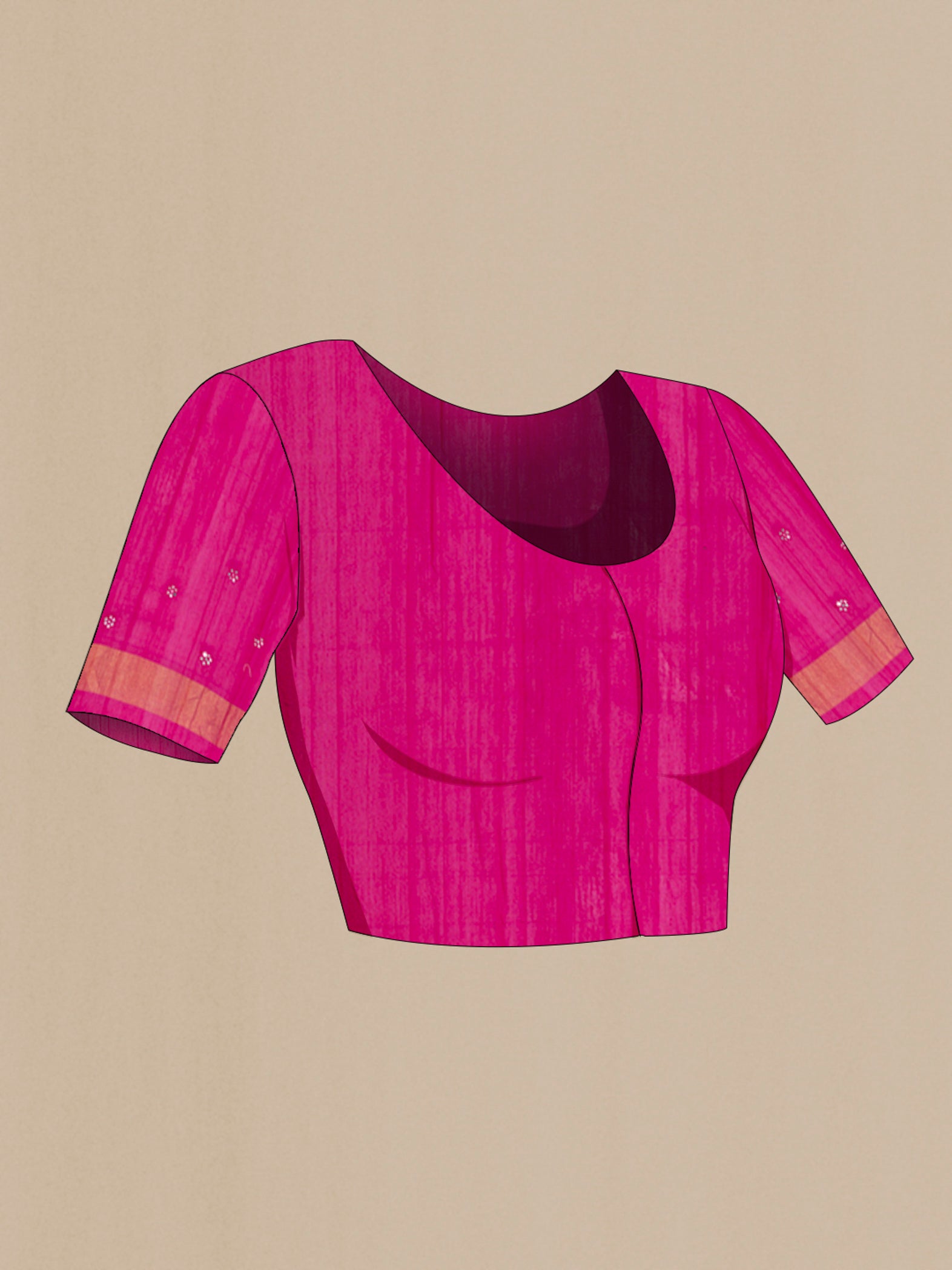 Close up image of the blouse of Teal Silk Cotton Saree with Ikat Print on the body and Zari Border. 