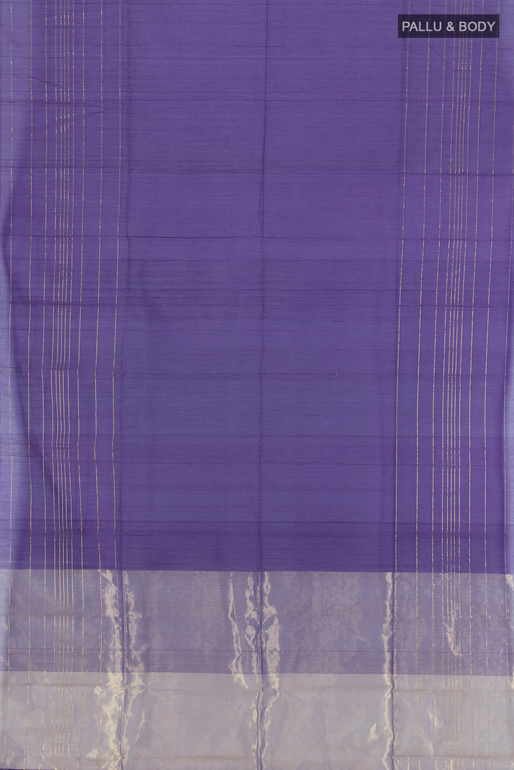 Flat view of Royal Blue Maheshwari Silk Cotton Saree with Plain Body and Zari Border. 