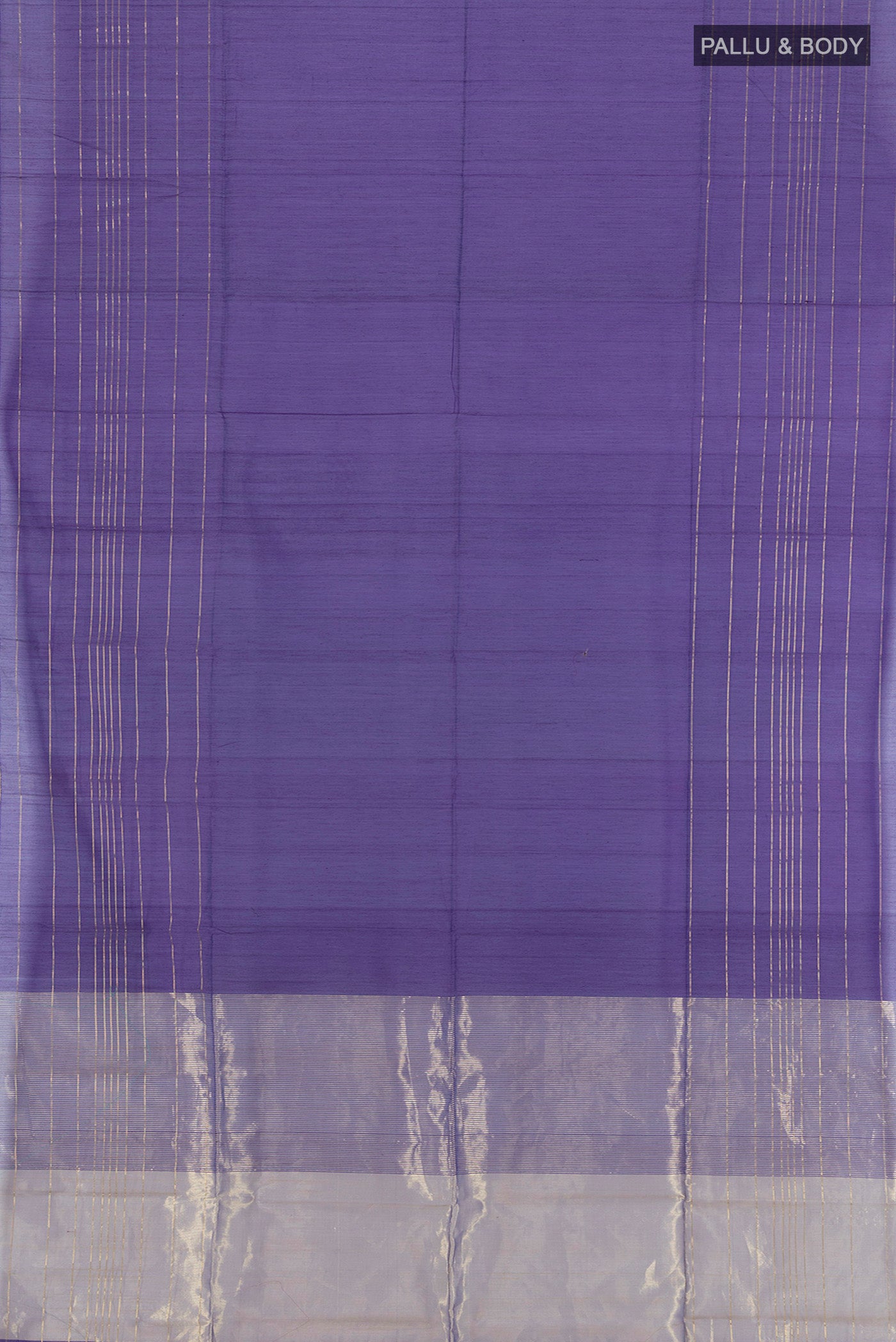 Flat view of Royal Blue Maheshwari Silk Cotton Saree with Plain Body and Zari Border. 