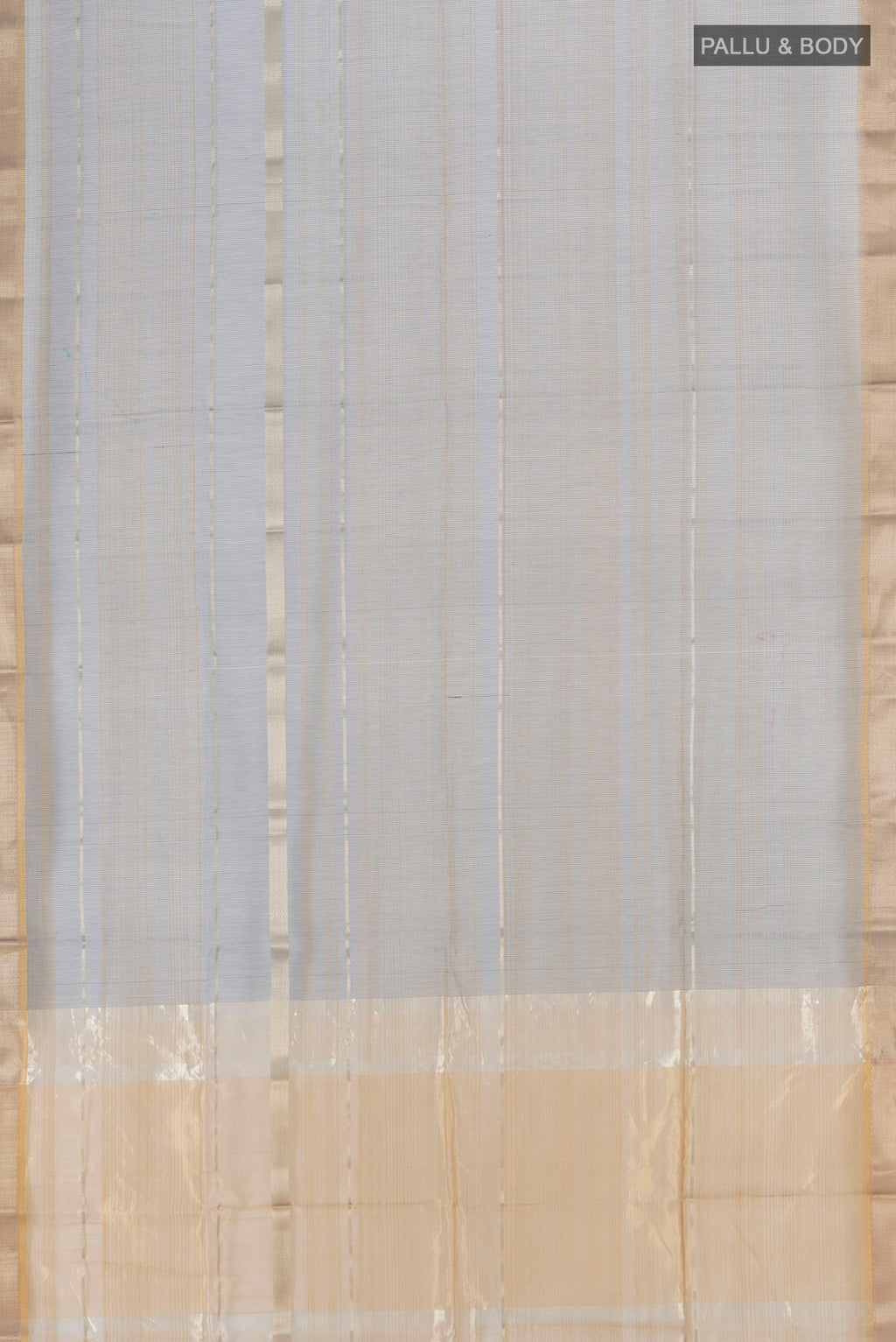 Flat view of Multi Color Maheshwari Silk Cotton Saree with Checked design on the body and Zari Border. 