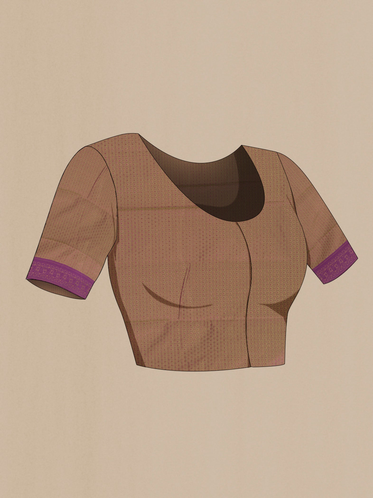 Close up image of the blouse of Multi Color Soft Silk Saree with Jacquard design on the body and Thread Border. 