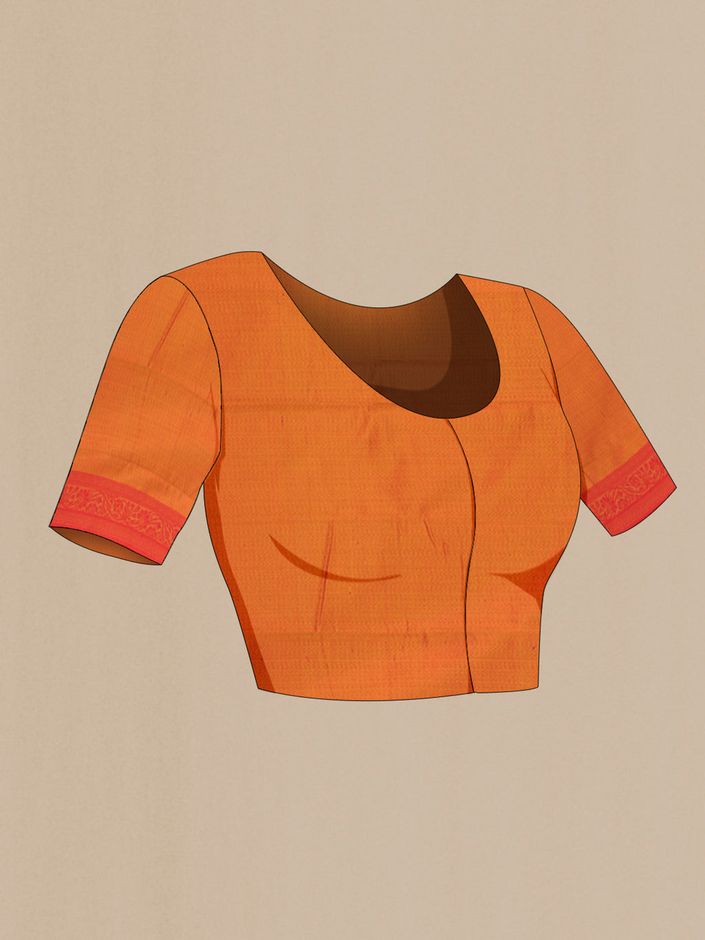 Close up image of the blouse of Mustard Soft Silk Saree with Jacquard design on the body and Thread Border. 