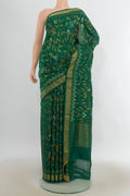 Pure Silk Green Uppada Saree with Zari Brocade on the body and Zari Border.  displayed on a mannequin