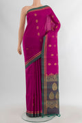 Light Magenta Soft Silk Saree with Zari Butta on the body and Plain Border.  displayed on a mannequin