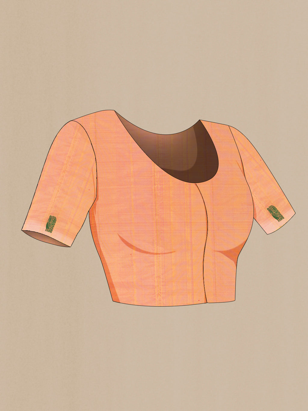 Close up image of the blouse of Magenta Kanchipuram Silk Saree with Thread Butta on the body and Thread Border. 