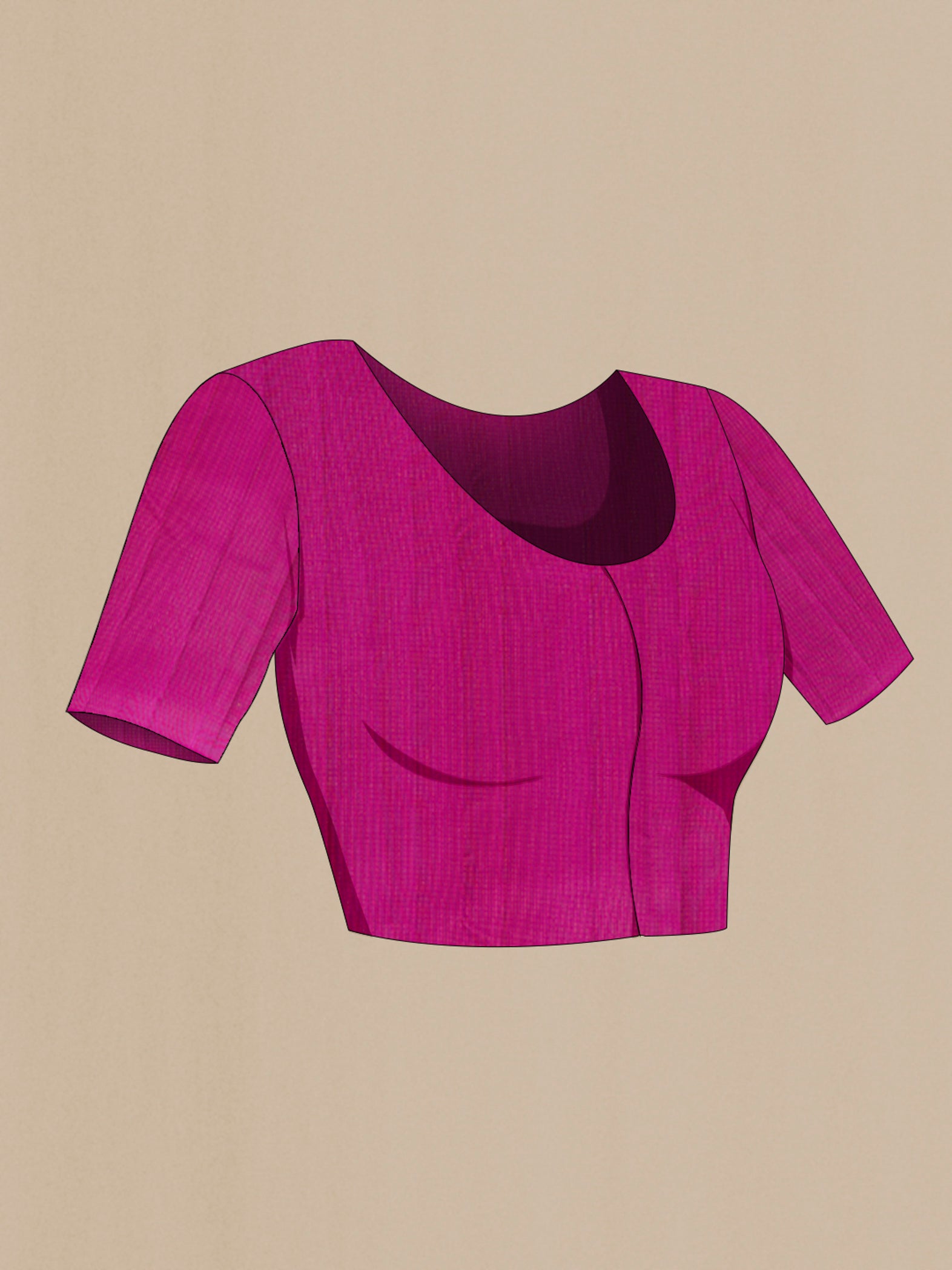 Close up image of the blouse of Purple Kanjivaram Silk Saree with Zari Butta on the body and Zari Border. 