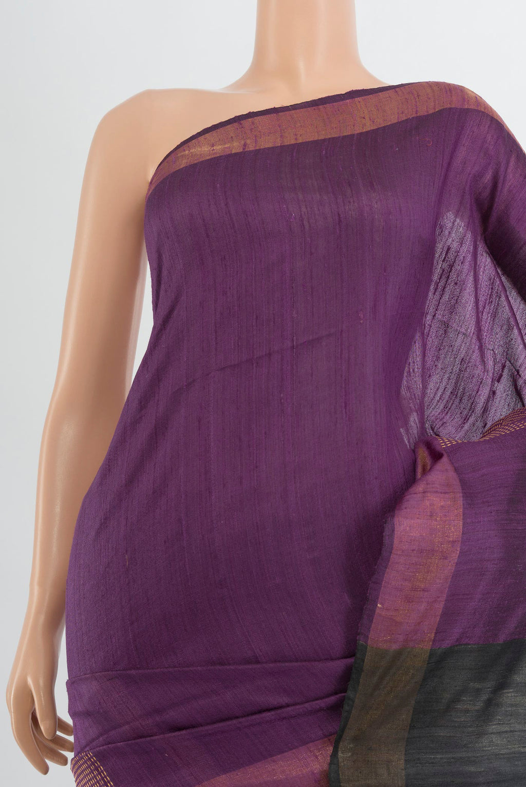Border image of Multi Color Tussar Silk Saree with Floral Print on the body and Silk Border. 
