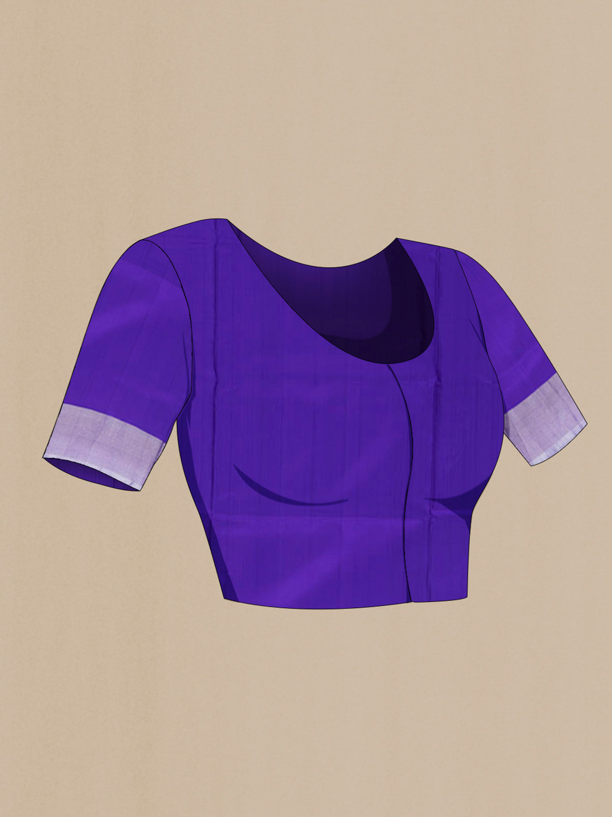 Close up image of the blouse of Pure Silk Magenta Uppada Saree with Zari Butta on the body and Silk Border. 