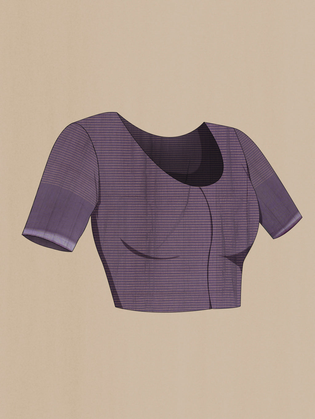 Close up image of the blouse of Black Silk Cotton Saree with Checked design on the body and Plain Border. 