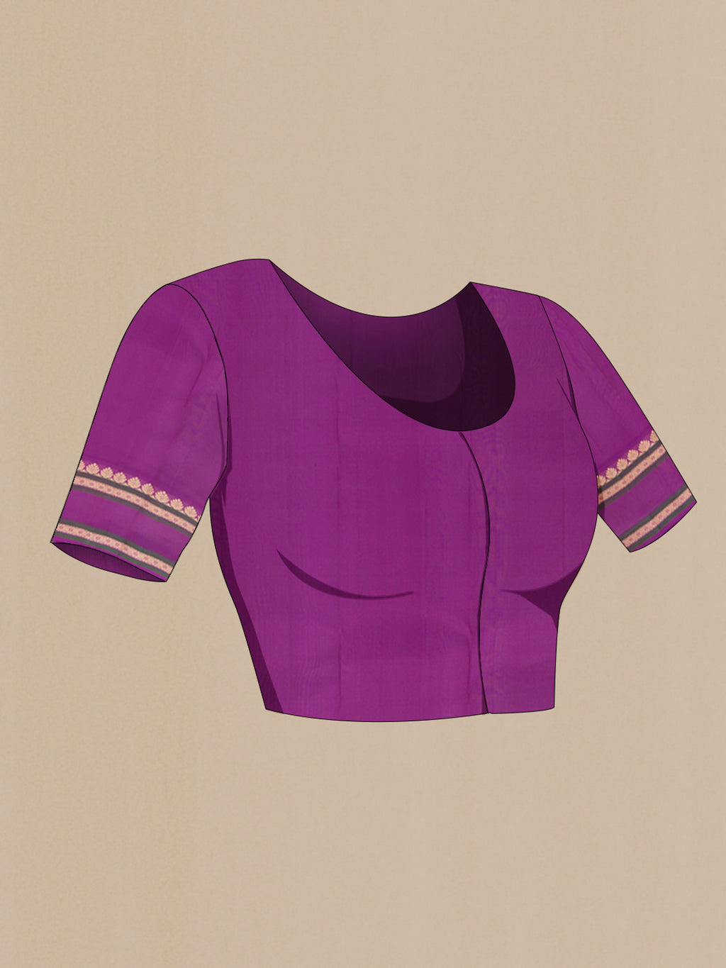 Close up image of the blouse of Pure Silk Mustard Kanjivaram Saree with Thread Butta on the body and Thread Border. 