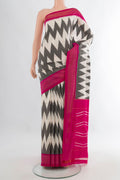 Pure Silk Multi Color Pochampally Saree with Pure Ikat on the body and Zari Border.  displayed on a mannequin
