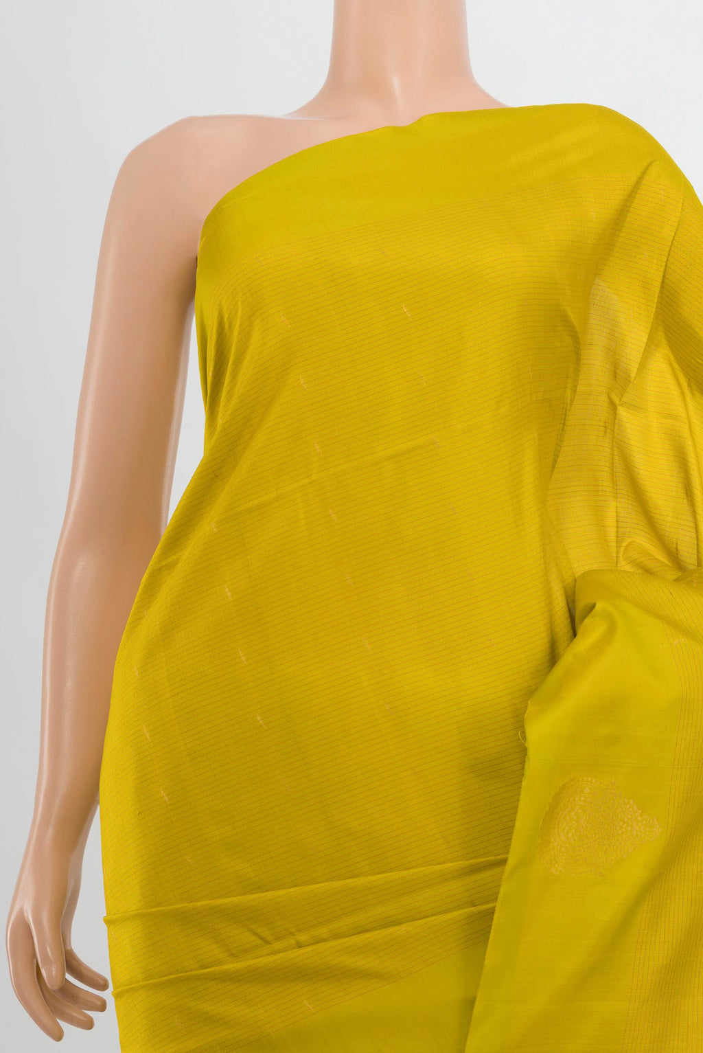 Border image of Pure Silk Light Green Soft Saree with Zari Butta on the body and Silk Border. 