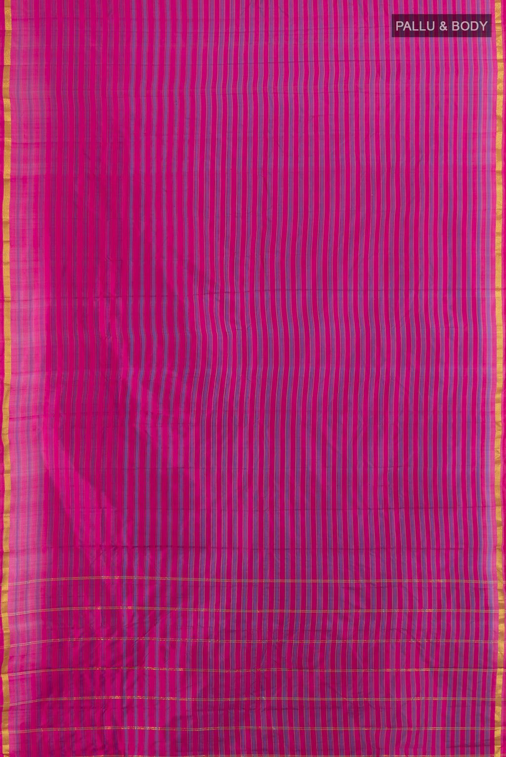 Flat view of Pure Silk Multi Color Kanchipuram Saree with Checked design on the body and Silk Border. 