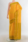 Pure Silk Light Green Soft Saree with Ikat Print on the body and Silk Border.  displayed on a mannequin