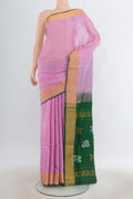 Pure Silk Rose pink Uppada Saree with Zari Butta on the body and Zari Border.  displayed on a mannequin